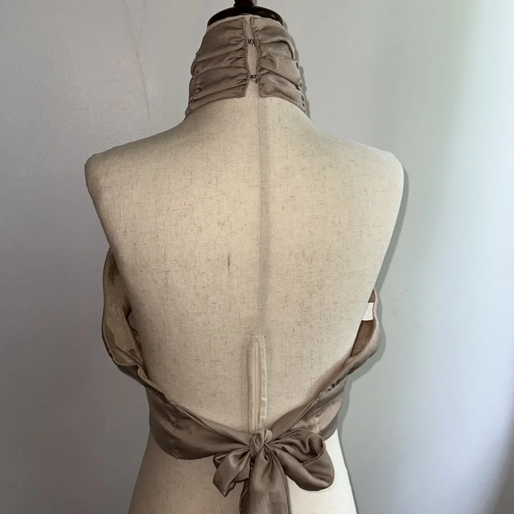 Taupe Halter Top with open back - Picture 3 of 7